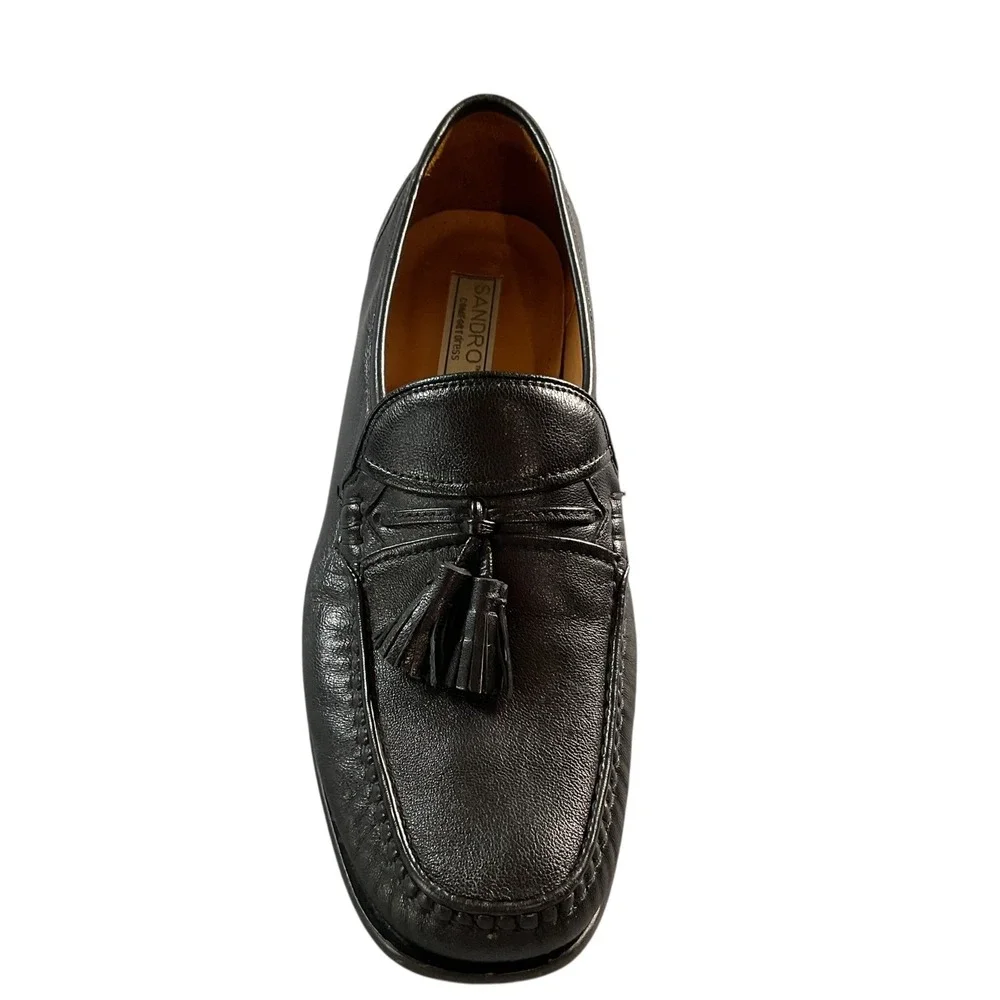Sandro‎ Moscoloni Telly Jac Black Leather Slip On Tassel Loafers Men's Size 11 D